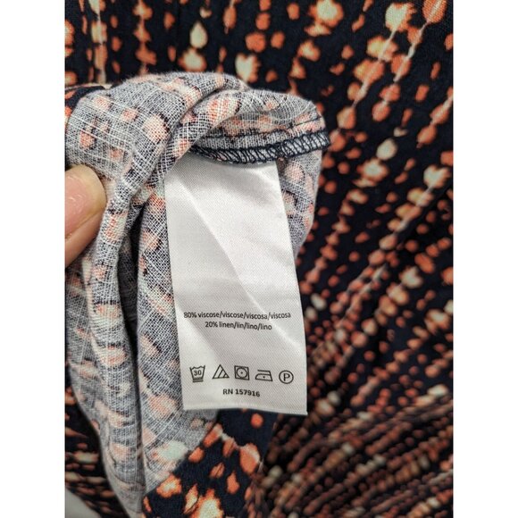 Halston Dot Striped Blossom Belted Dress Women Size XL Office Capsule Timeless - Picture 10 of 12